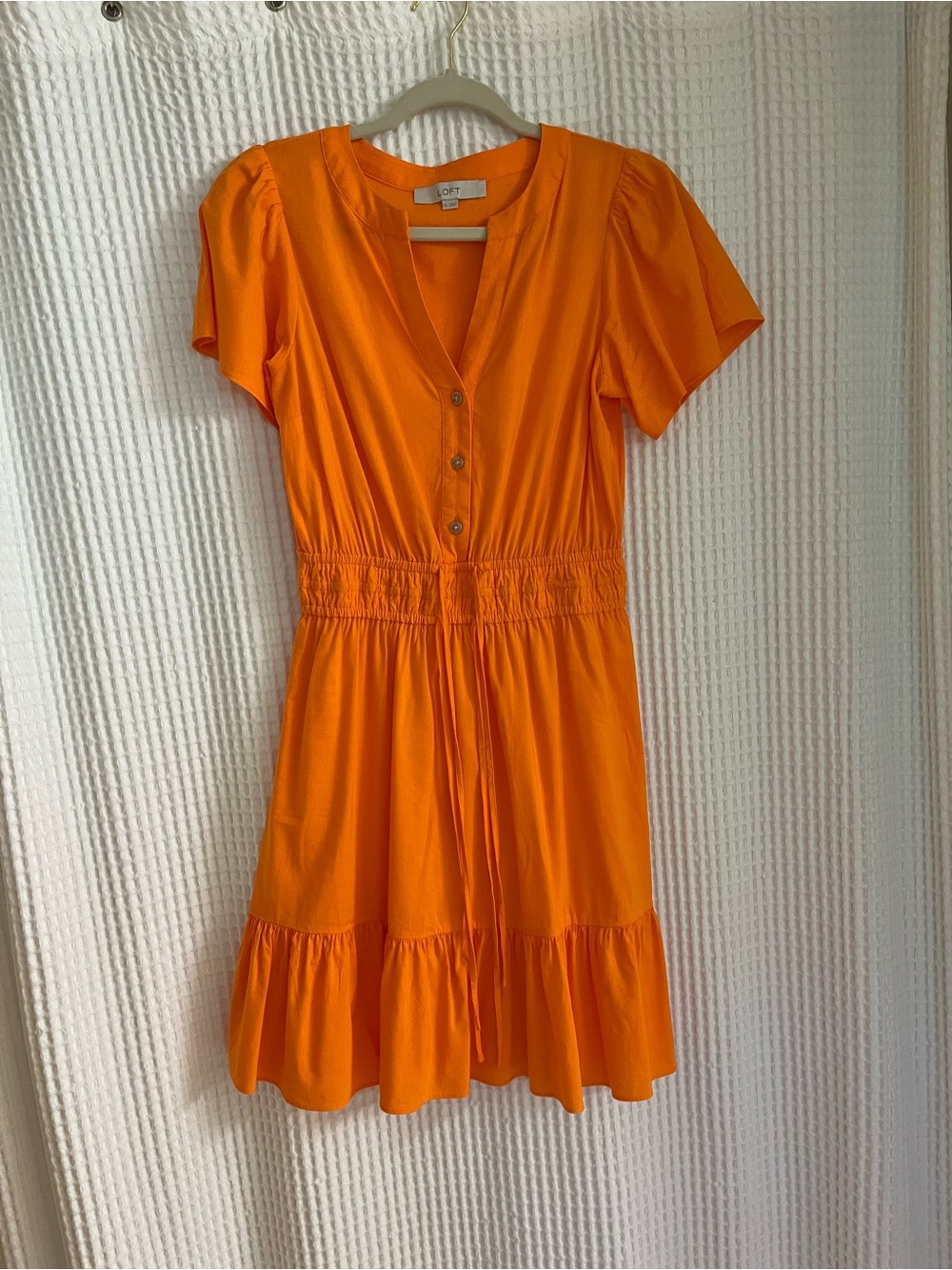 LOFT Bright Orange Short Sleeve Mini Dress